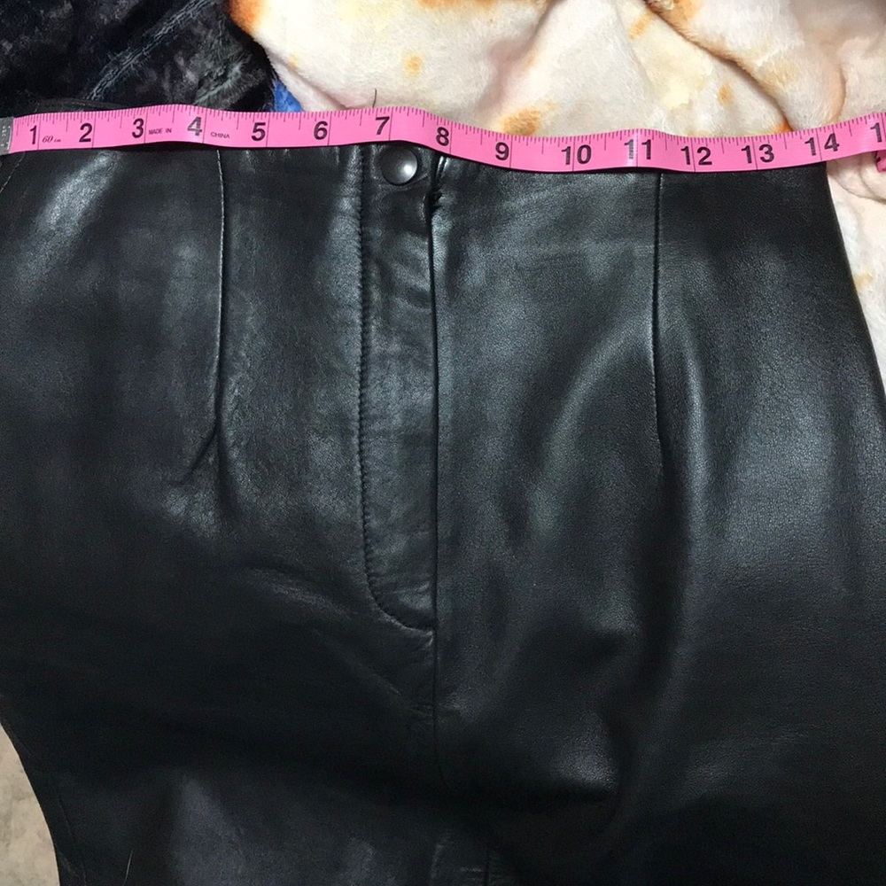 Black Genuine Leather Skirt - Picture 8 of 8